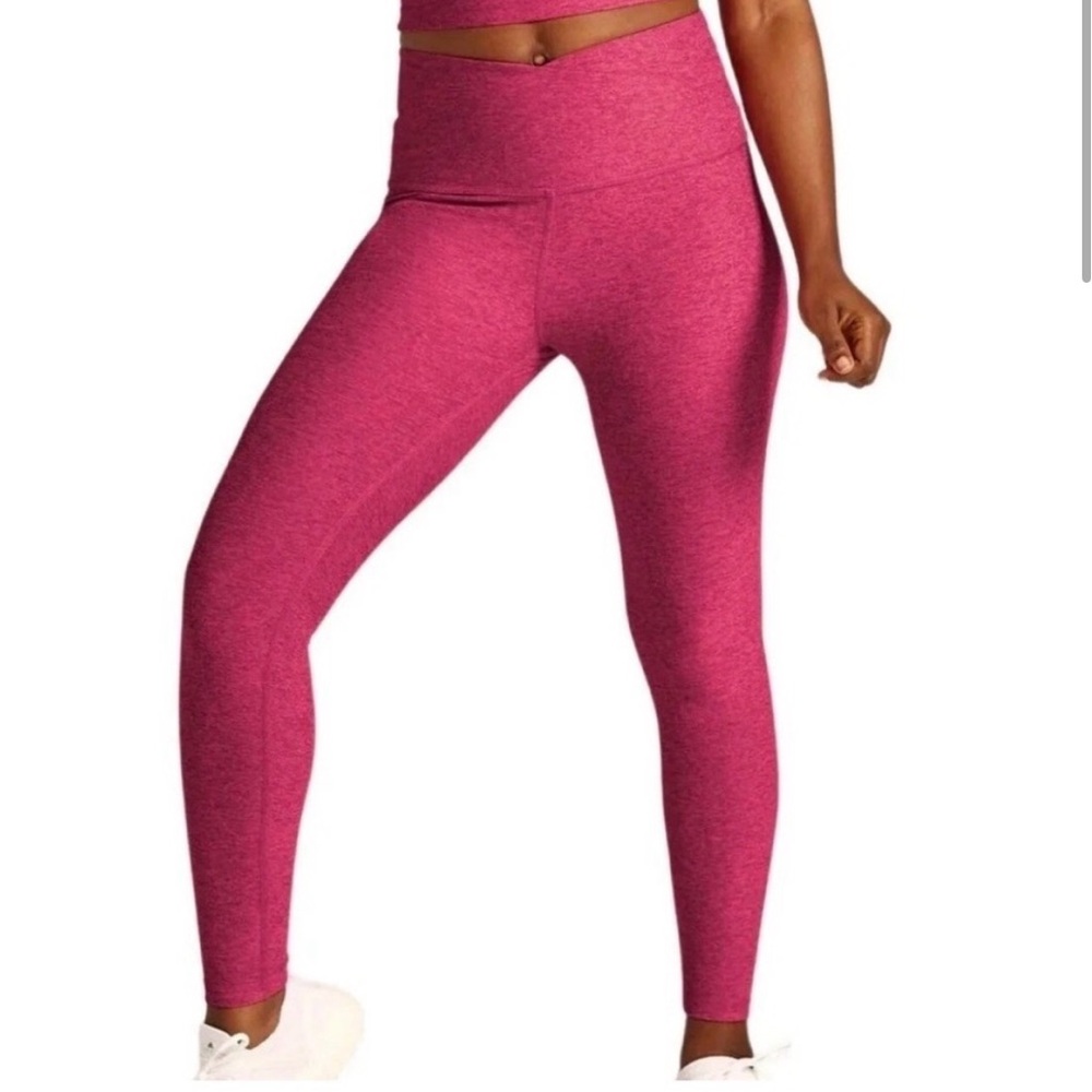 BEYOND YOGA Caught In The Midi High Waist Pink Spacedye Leggings XS